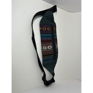 Bohemian Woven Striped Fanny Pack Multi Color Geometric Festival Waist Bag Hip